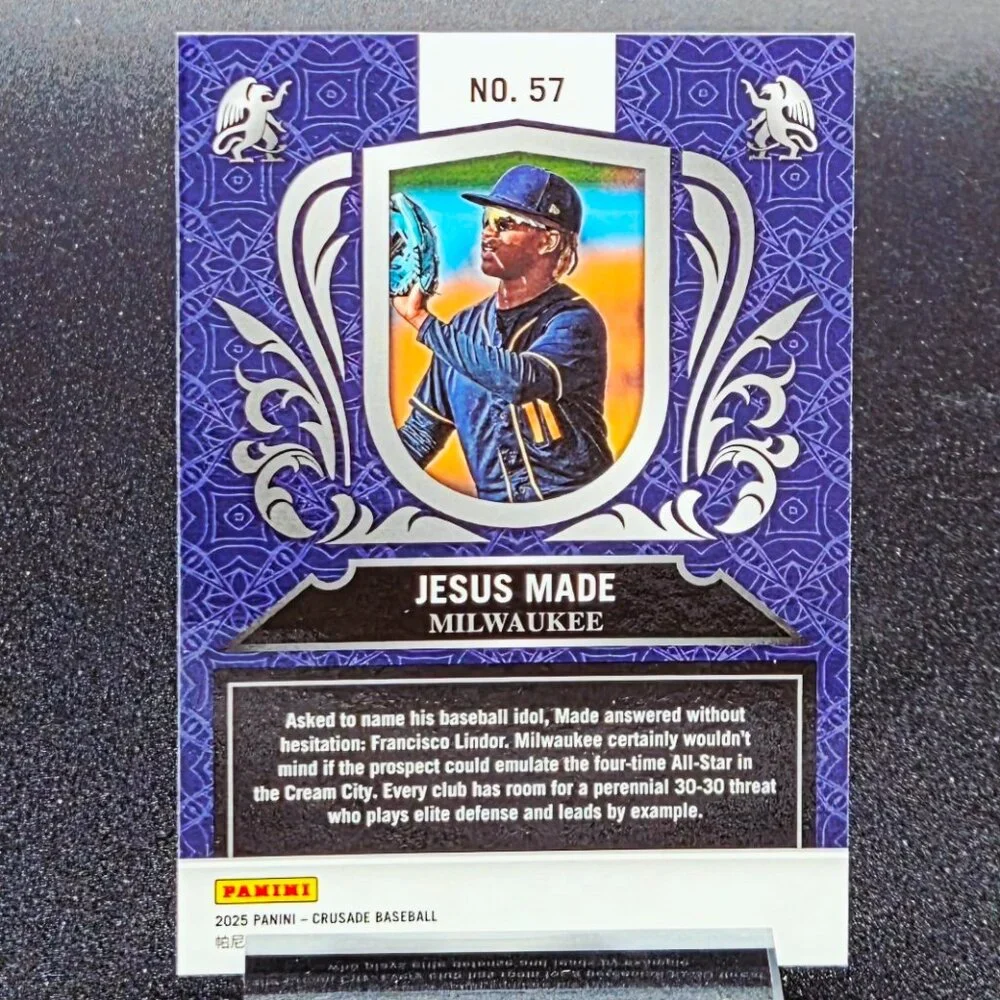 2025 Jesus Made Bowman Chrome Crusade RC's Milwaukee Brewers Top Prospect - Picture 5 of 7